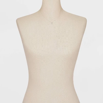 Sterling Silver Teardrop Cubic Zirconia Halo Station Necklace - A New Day™ Silver 1 Sterling Silver Teardrop Cubic Zirconia Halo Station Necklace - A New Day™ Silver