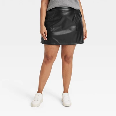 Women's Mini Faux Leather Skirt - A New Day™ 3 Women's Mini Faux Leather Skirt - A New Day™ - Image 3
